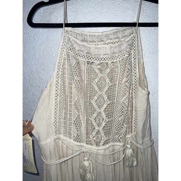 BOG Collective Lavanda Dress Bohemian Boho Crochet Cream Color NWTS $184 X - Picture 7 of 9